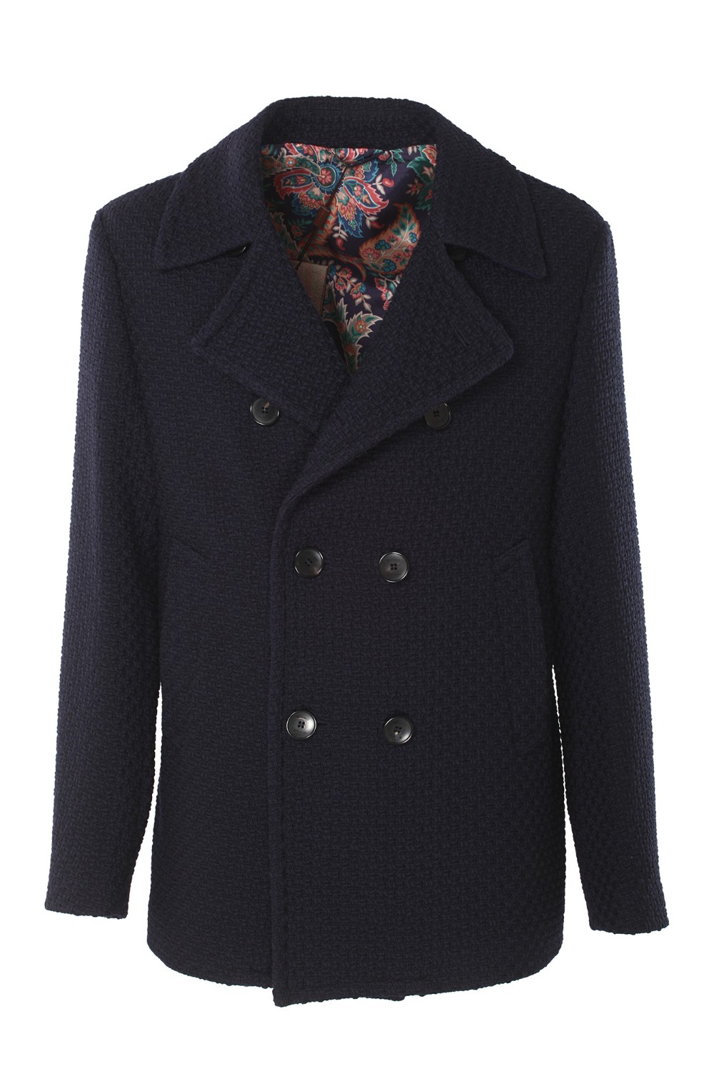 shop ETRO  Giaccone: Etro peacoat in lana.
Giaccone in maglia di lana, armaturata strutturata con fodera interna decorata da una stampa Paisley floreale multicolor.
Vestibilità regular.
Chiusura doppiopetto con bottoni.
Collo a revers.
Tasche laterali.
Bottoni in corno.
Spacco posteriore.
Composizione: 100% lana.
Made in Serbia.. 0042 99TU2G0-B0310 number 455189